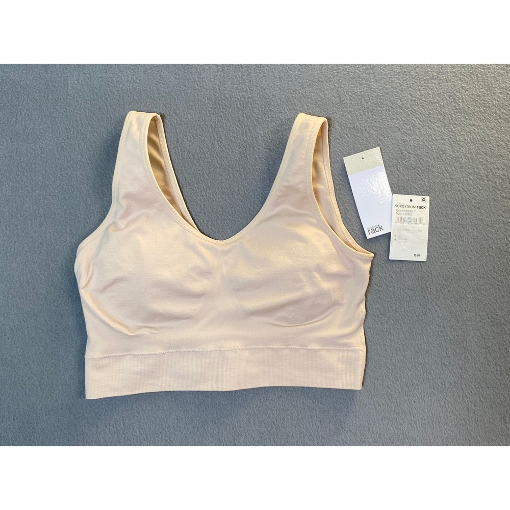 Nordstrom Rack Pink Hero Seamless V-Neck Bralette RK437655MI Medium NWT